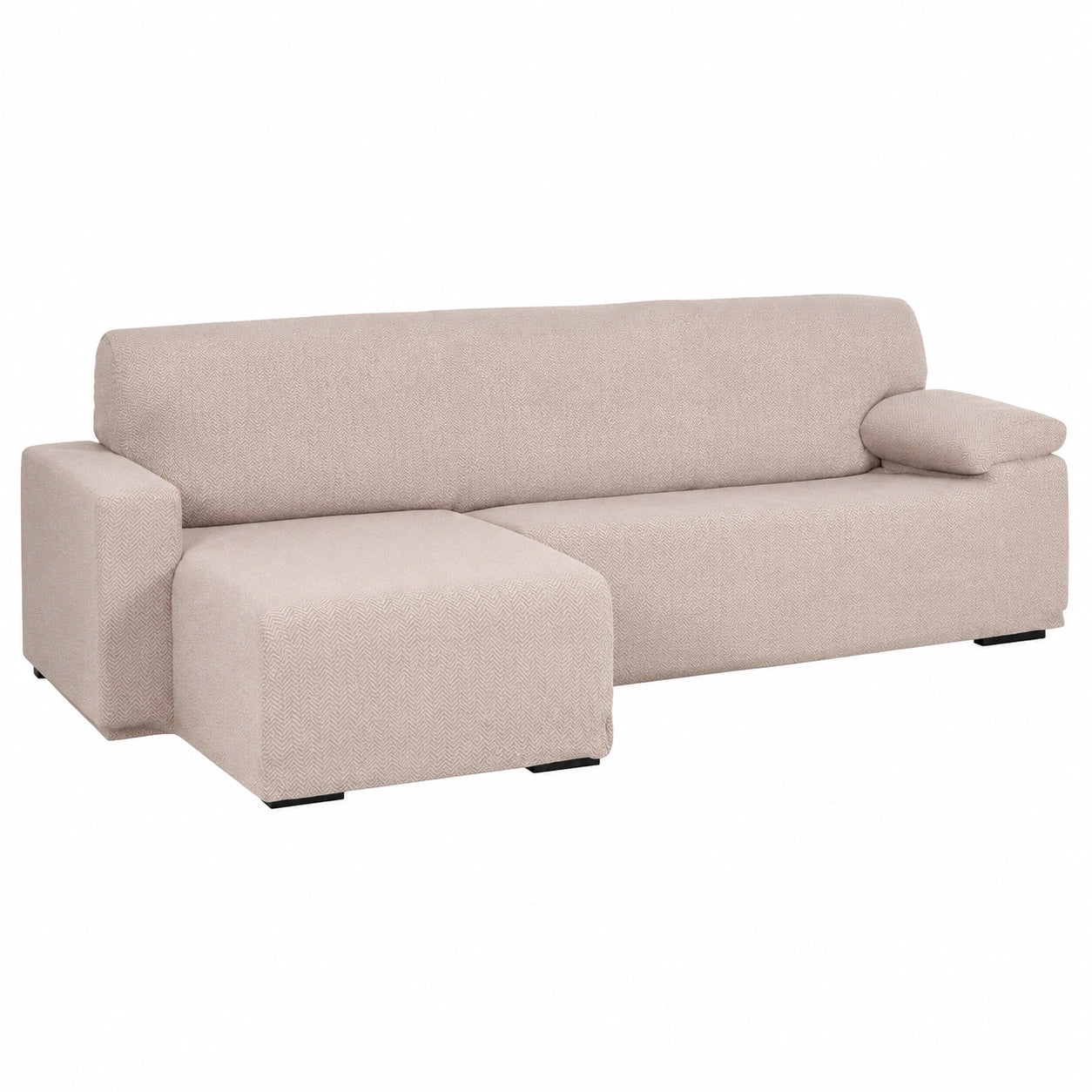 Leinen Sofabezug für Mini-Chaiselongue mit kurzer Armlehne, links