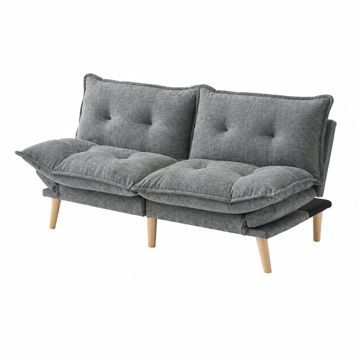 LINSY HOME 2-Sitzer Klappsofa mit Chenillebezug, Verstellbare Rückenlehne, Schlafsofa 180x106 cm, Dunkelgrau für Wohn- und Schlafzimmer