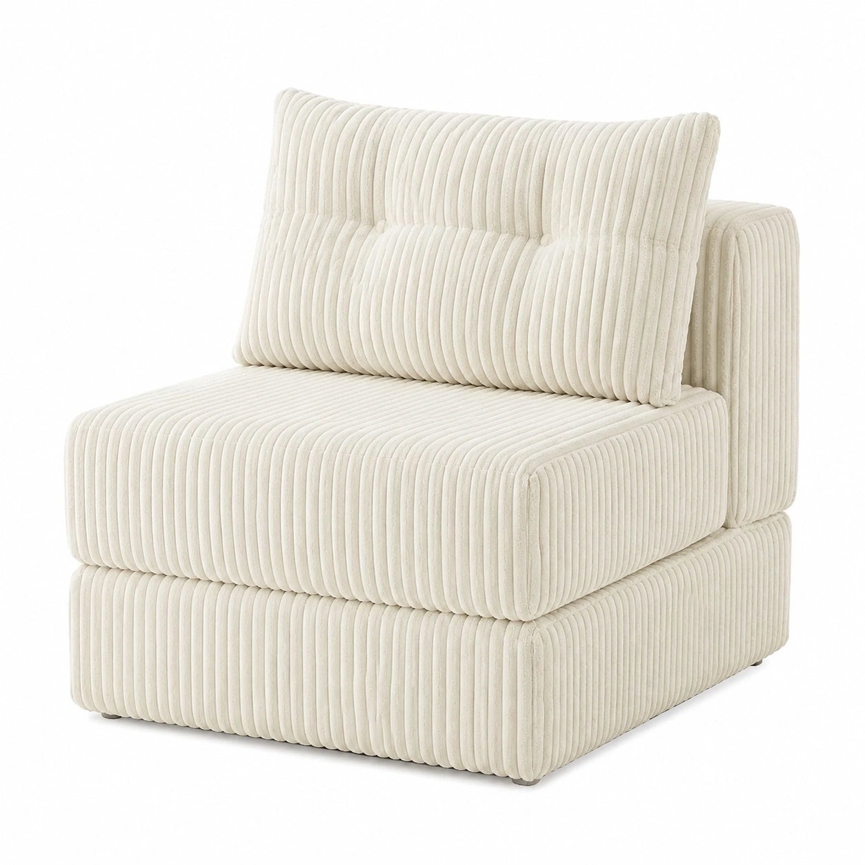 Klappbares Schlafsofa mit Kissen, Rücklehne und Matratze, Gästebett für Wohnzimmer und Schlafzimmer, Beige