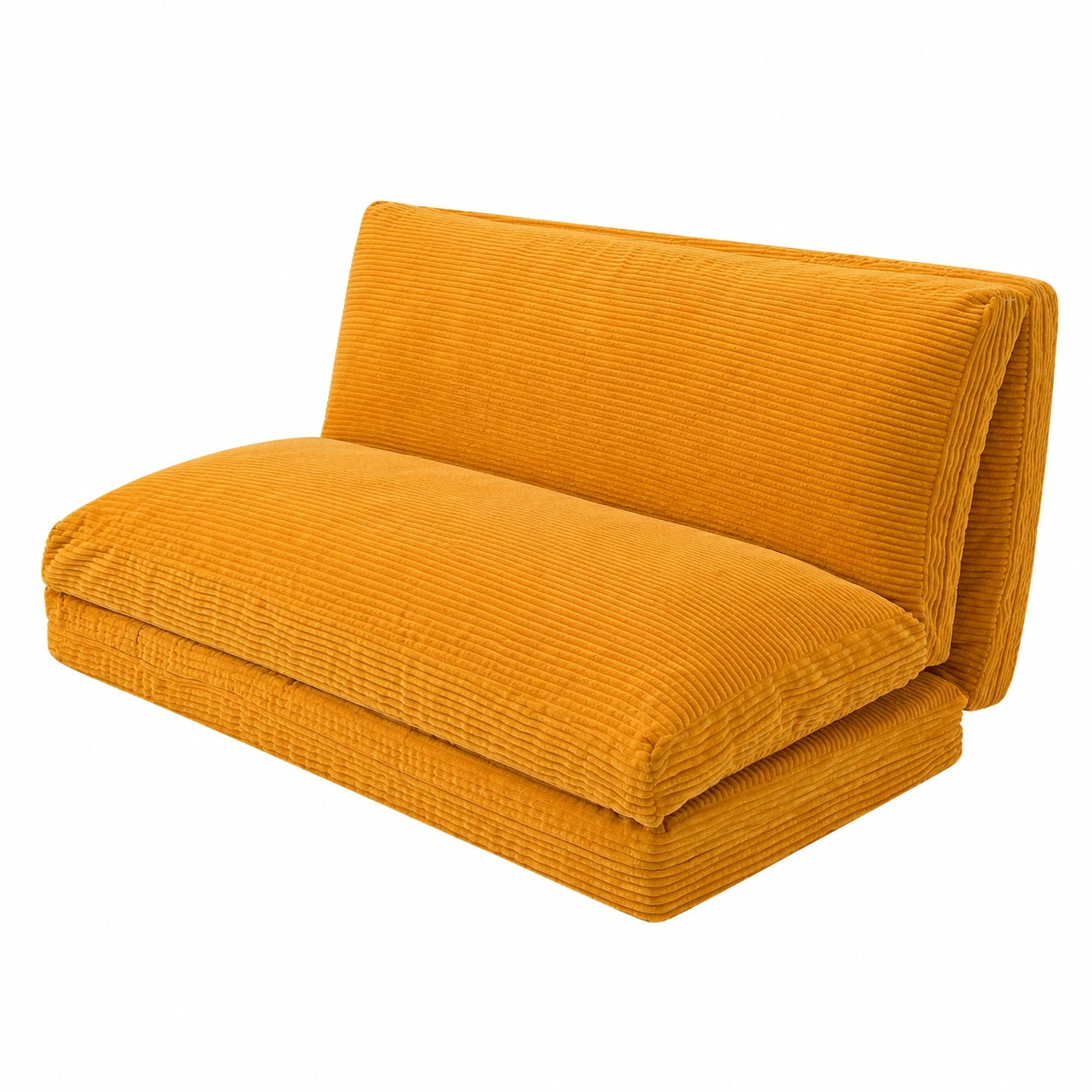 MAXYOYO Faltbares Cord-Bodensofa, Multifunktionale Schlafmatratze, Extra Dick für Wohnzimmer und Schlafzimmer, Beige, 135 x 240 cm