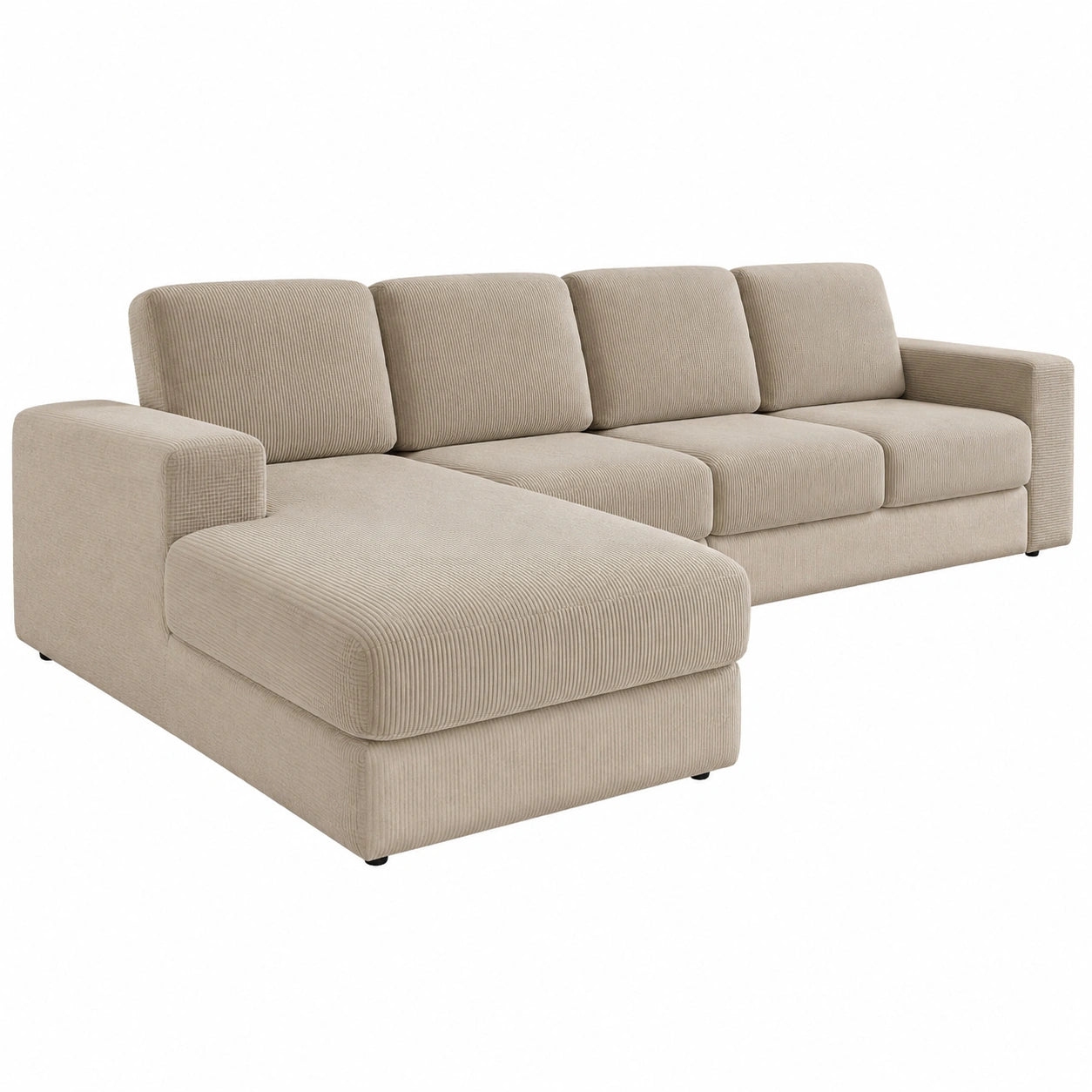 Stretchbarer Sofakissenbezug – Rutschfest und Waschbar, Universelle Abdeckung für Couch, Langlebig und Pflegeleicht (Hellbraun, Chaiselongue)