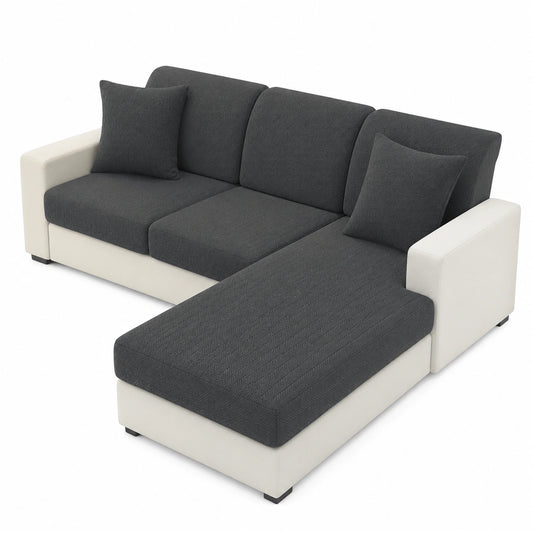 Elastischer Sofakissenbezug, Rutschfest und Waschbar, Universal Schutzhülle für Wohnzimmer, 1 Sitzer und Chaiselongue - Dunkelgrau