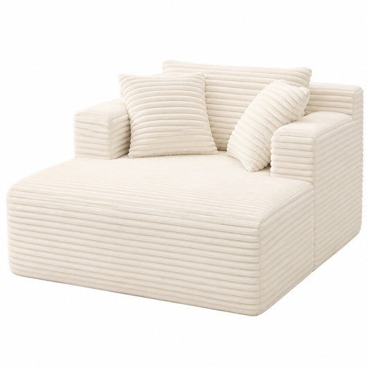 YINIX Cord-Schlafsessel, Großes Bodensofa mit Becherhaltern, 3 Kissen, 20 cm dicker Rückenlehne, Modernes Designs, Montagefrei, Gemütlicher Relaxsessel