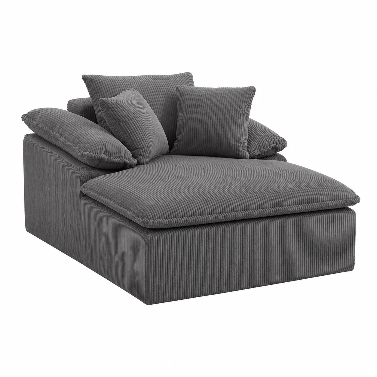 Bequemes Schlafsofa mit Chaiselongue und Kissen, für Wohnzimmer und Schlafzimmer, 177x122x92 cm, Grau