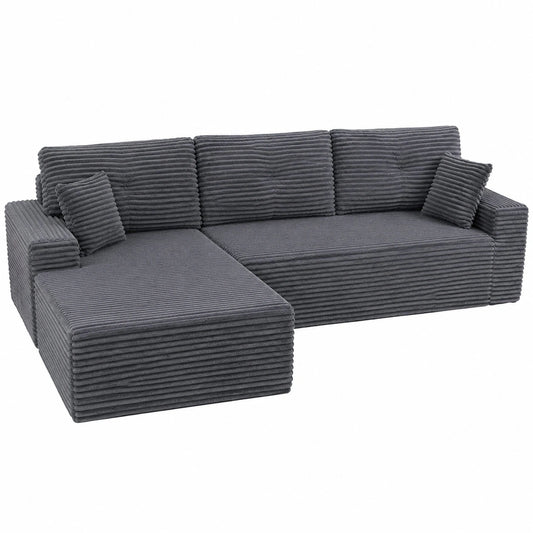MAXYOYO Modulares Sofa mit Chaiselongue, Flexibles L-förmiges XXL-Sofa, Cordstoff, Verstellbar, Ohne Montage, Perfekt für Wohnzimmer